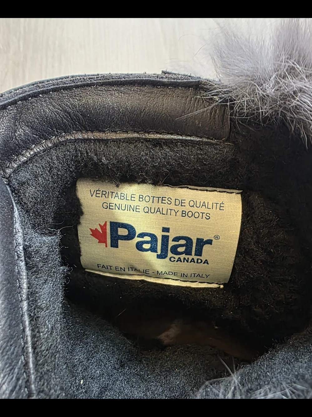 Pajar Anet Nero Fur Fluffy Lace-up Boots Gray Size 9